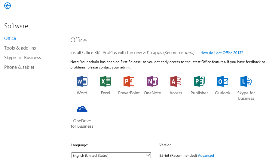 Configuring Office 365 Software Download Settings For End User Installs