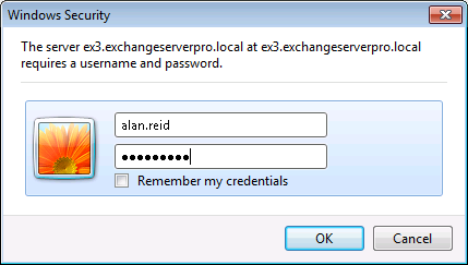 Exchange Server 2010 Outlook Web App Authentication Settings