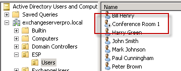 Disabled User Account associated with an Exchange Server 2010 Room Mailbox