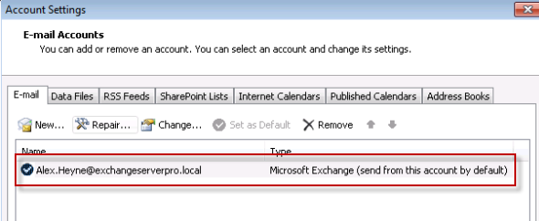 Сервер microsoft exchange server как настроить в outlook 2007