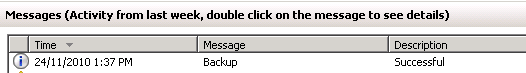 Windows Sever Backup successful for Exchange 2010 Mailbox server
