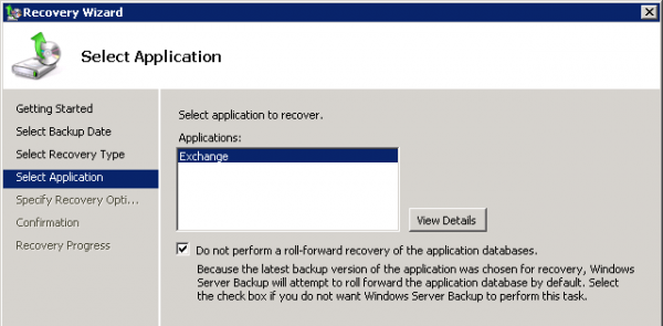 Restore an Individual Exchange 2010 Mailbox with Windows Server Backup