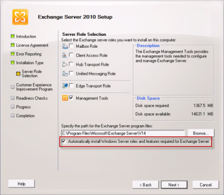 exchange 2010 management tools windows 10 1903