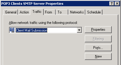 Publishing Exchange 2010 POP3 with ISA Server 2006