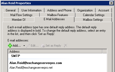 Default Microsoft Exchange Server Name