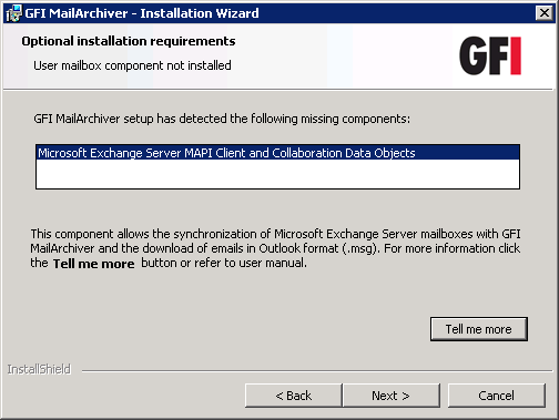 Gfi mailarchiver support