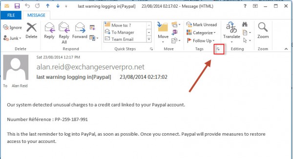 find email headers in outlook