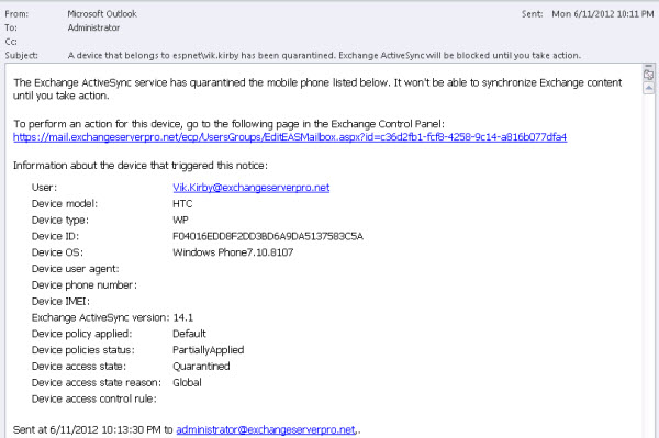 Preventing New Activesync Devices From Connecting To Exchange 10