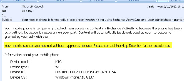 Preventing New Activesync Devices From Connecting To Exchange 2010