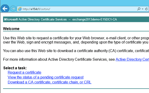 How to Issue an SSL Certificate for Exchange Server 2013 from a Private Certificate Authority