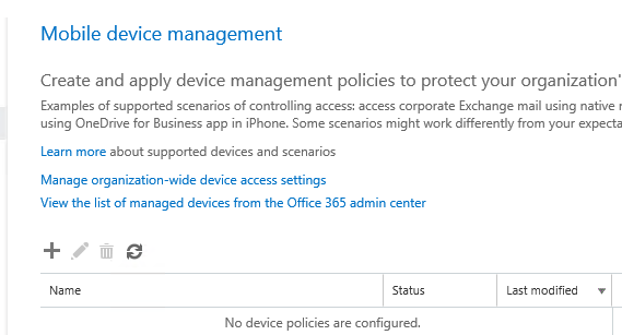 microsoft office 365 mdm setup