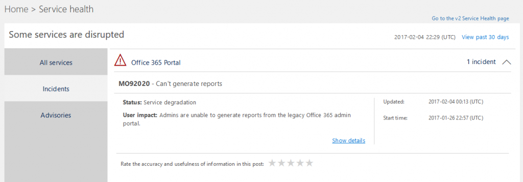New Service Health Dashboard for Office 365 | Practical365