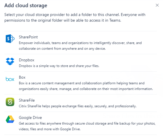 Controlling Third Party Cloud Storage Access For Microsoft Teams