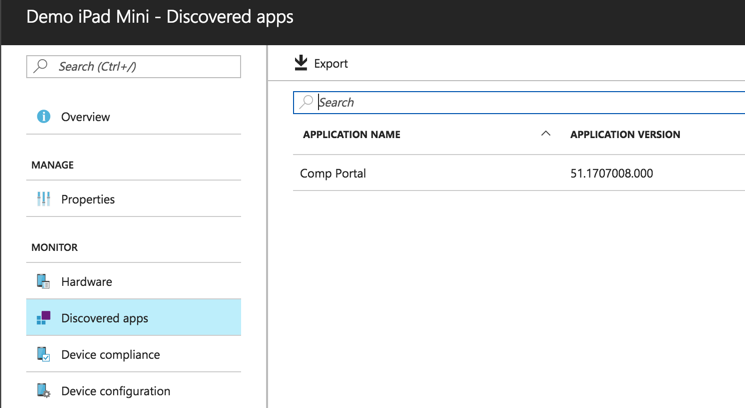 Intune app inventory for a personal iOS device