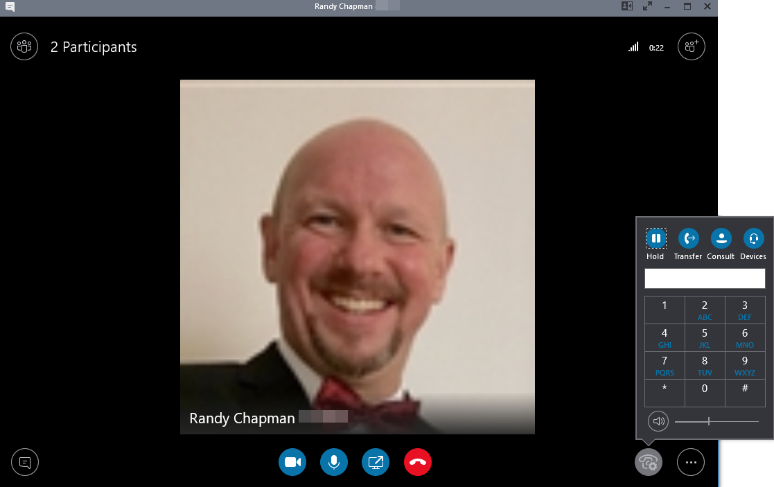 Skype for Business vs Teams screenshot of Randy Chapman