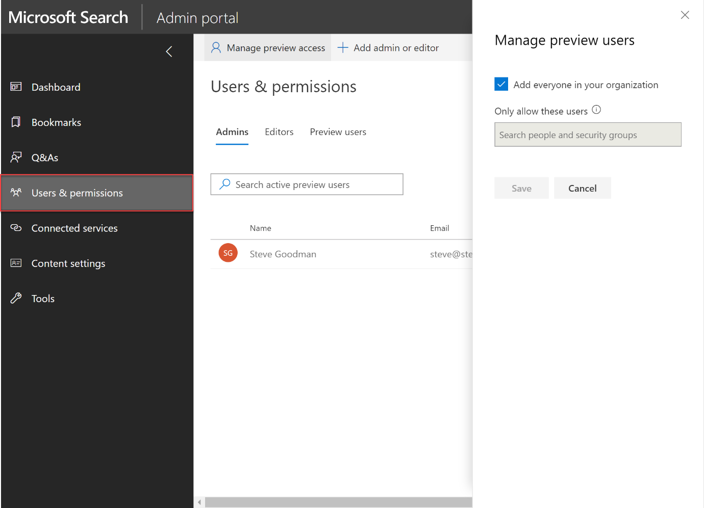 Figure 4: Selecting users and permissions