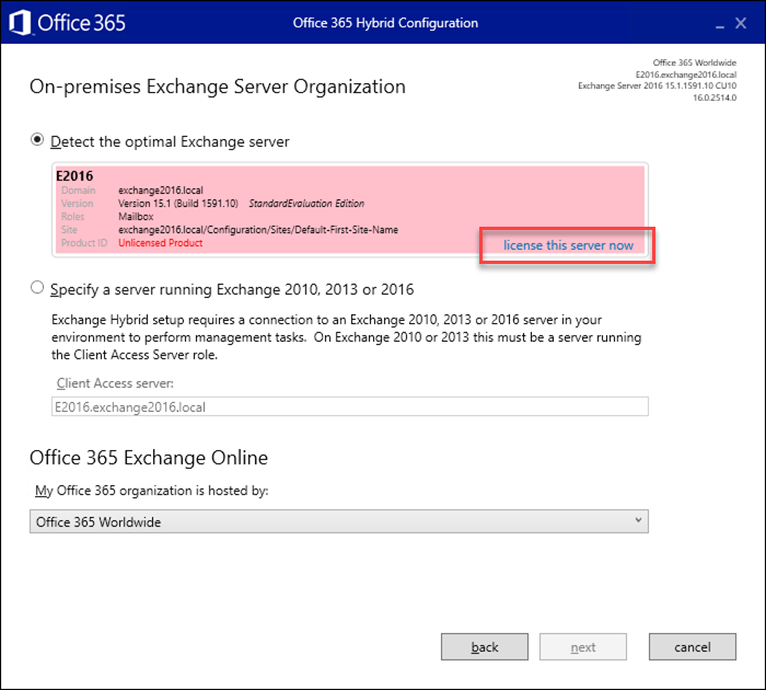 How To Licence Exchange Hybrid Servers