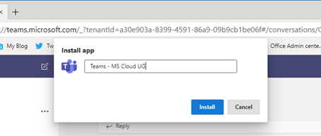 Install Teams Web Apps - MS Cloud UG
