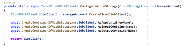 A screenshot of Azure batch script