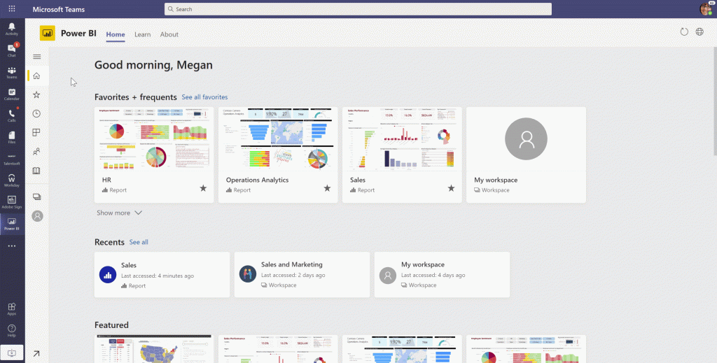 New Power BI app for Teams