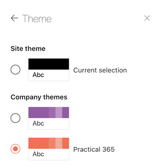 SharePoint Online intranet theme