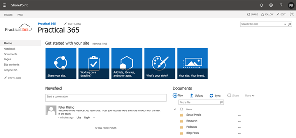 SharePoint Online intranet