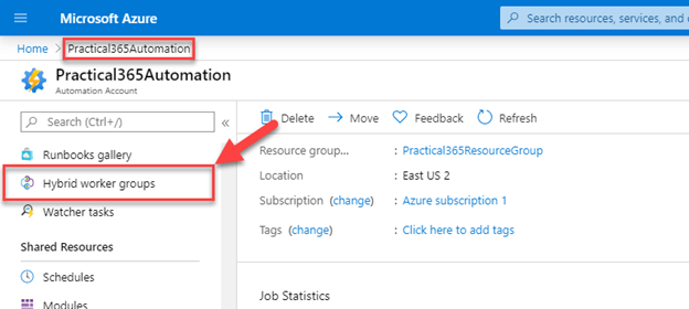 How to manage on-premises infrastructure using Azure Automation Hybrid Worker